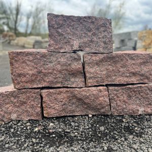 Granit Mauerstein Vanga rot 20 gespalten