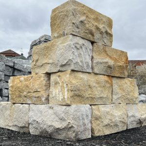 Sandstein System Mauerstein gelb - weiß - bunt rustikal 20x20x40
