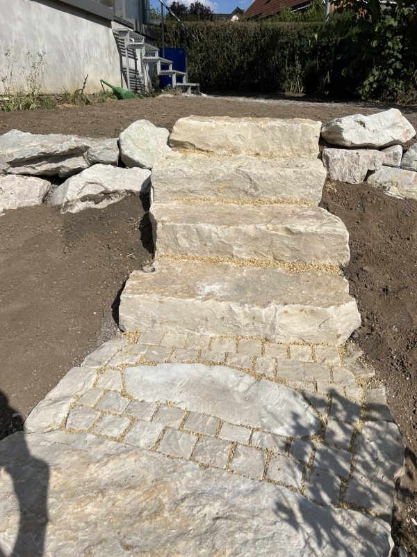 Jura Marmor natur Gartenstufe edel 75 - 100 – Bild 7