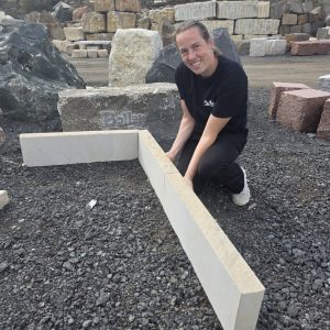 Jura Marmor edel Kantenstein 22 x 8 gesägt OF gespalten