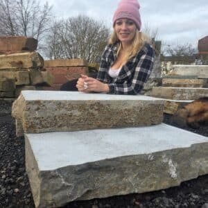 Lisa von Bollerrocks auf Muschelkalk Blockstufe 80 Steingarten Organischer Garten Terrassen Treppenaufgang