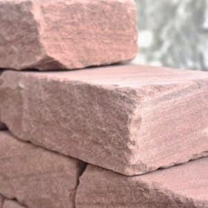 roter Sandstein Mauerstein 8x16 f&uuml;t Gartenmauer Grundst&uuml;cksmauer historischer Bau Restaurierungsarbeiten