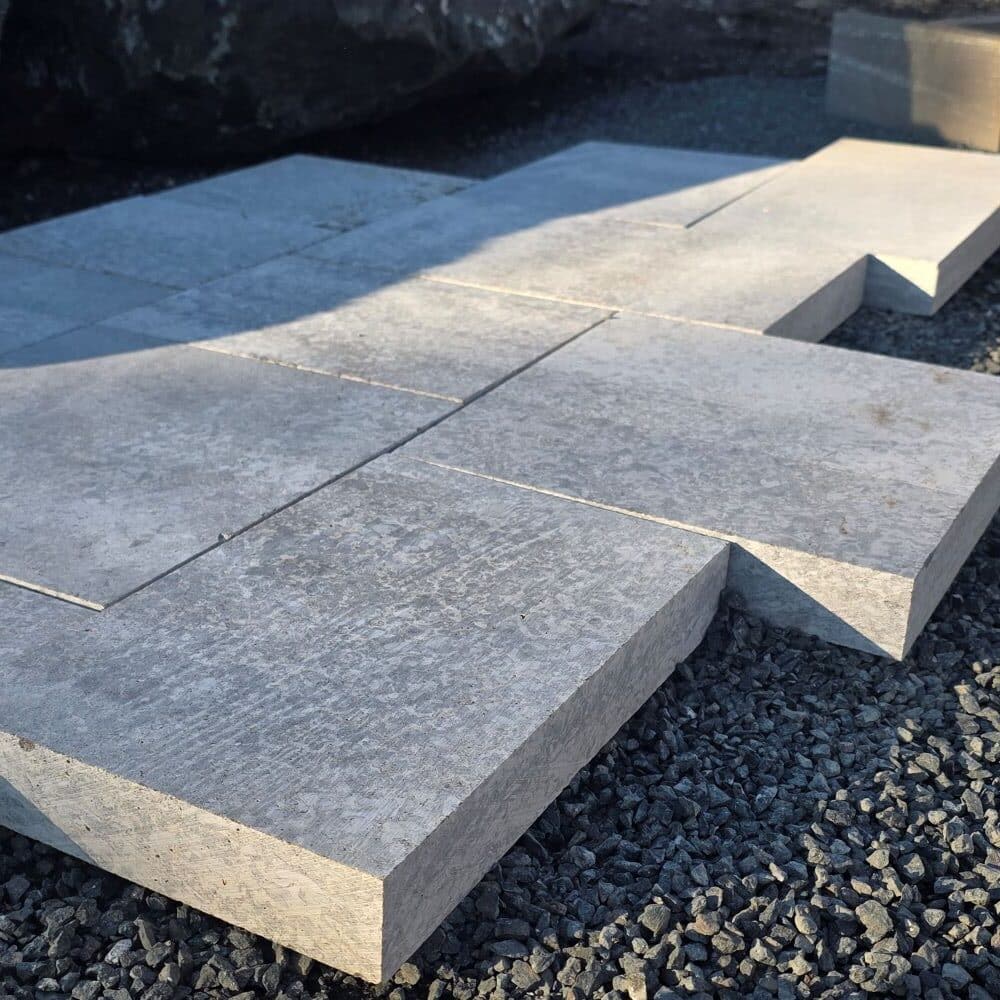 Muschelkalk Pflasterplatten frostfest massiv Naturstein für Terrasse Garten Wege und Hof Kassel Erfurt